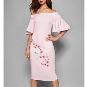 Ted Baker Soft blossom Bardot dress NWOT